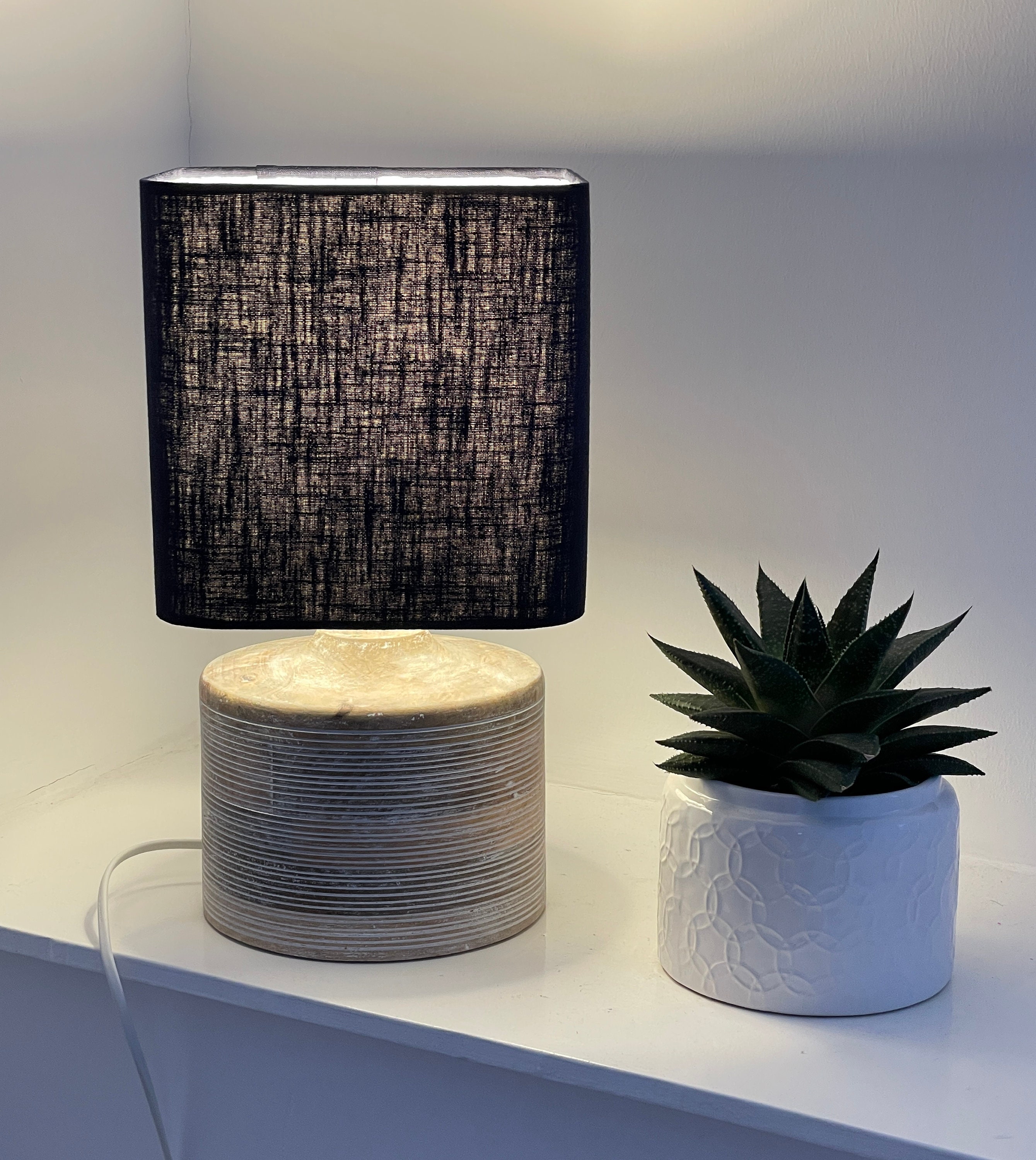Navy square lamp shade best sale