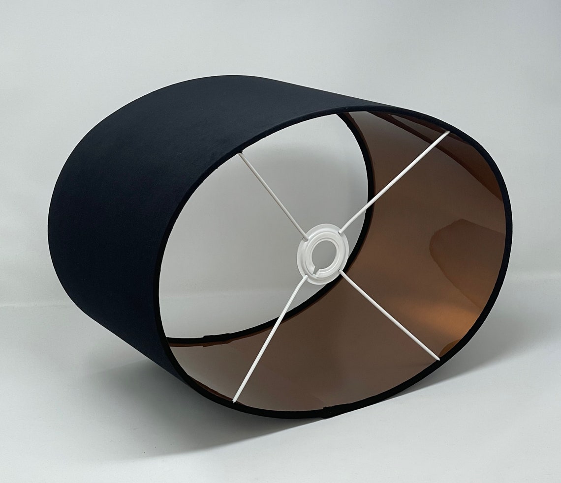 Oval Rounded Lampshade Light Shade Jet Black Velvet Fabric Etsy