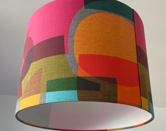 Bright Abstract Mid Century Drum Lampshade