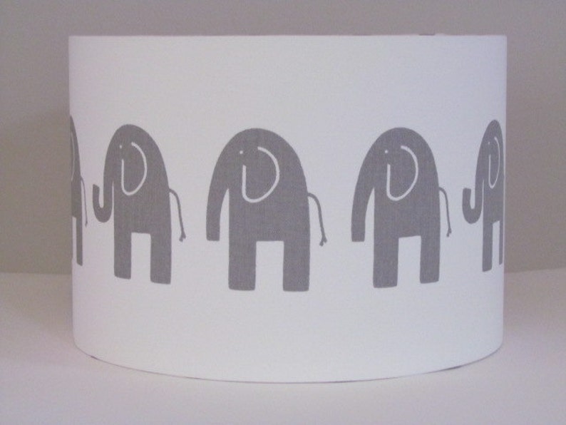 Handmade Lampshade Modern White & Grey Elephant Nursery Etsy