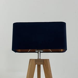 Black Velvet Brushed Copper Rounded Rectangle Lampshade