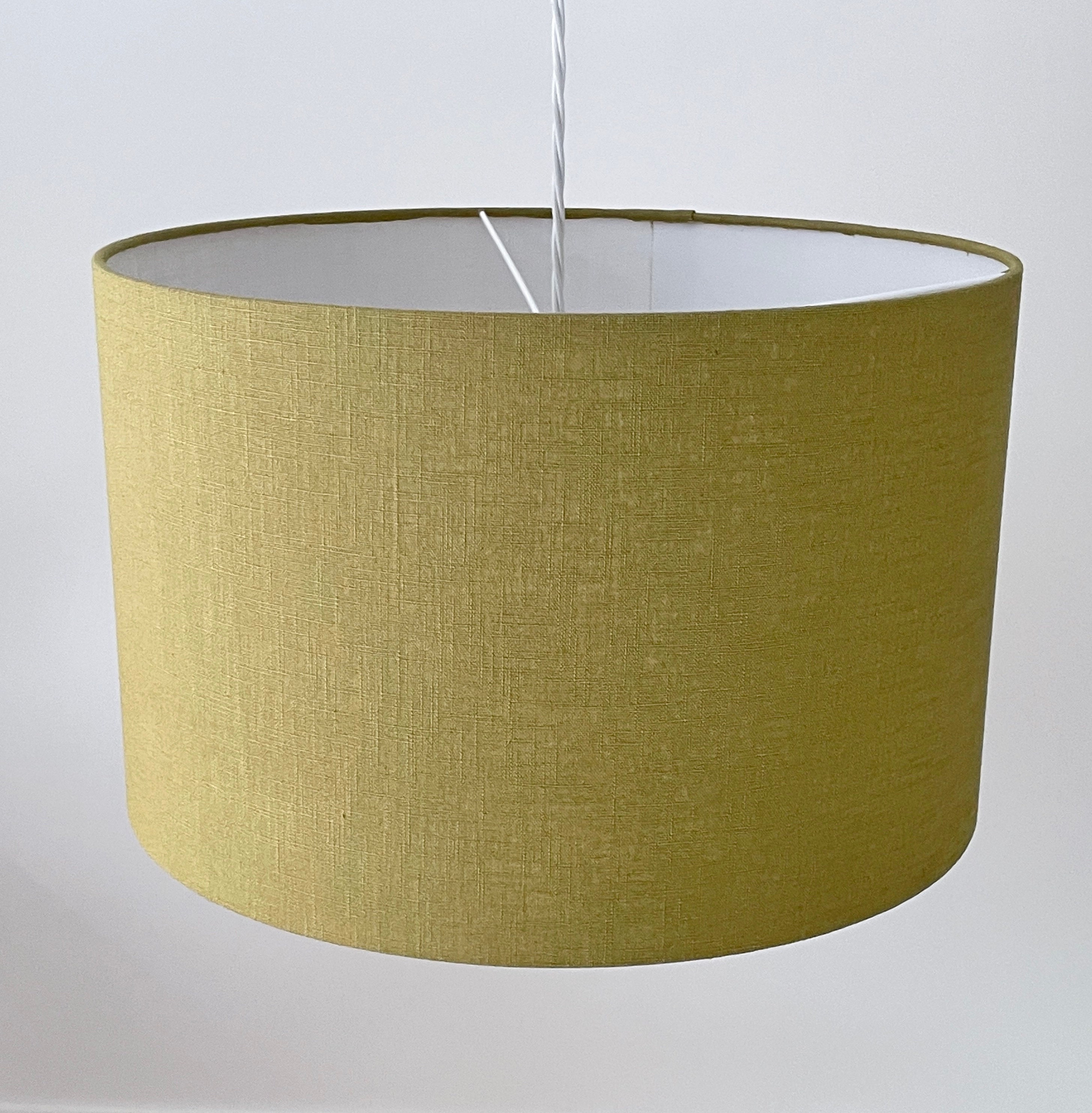 Details about   Lampshade Olive Green Textured 100% Linen Drum Light Shade 