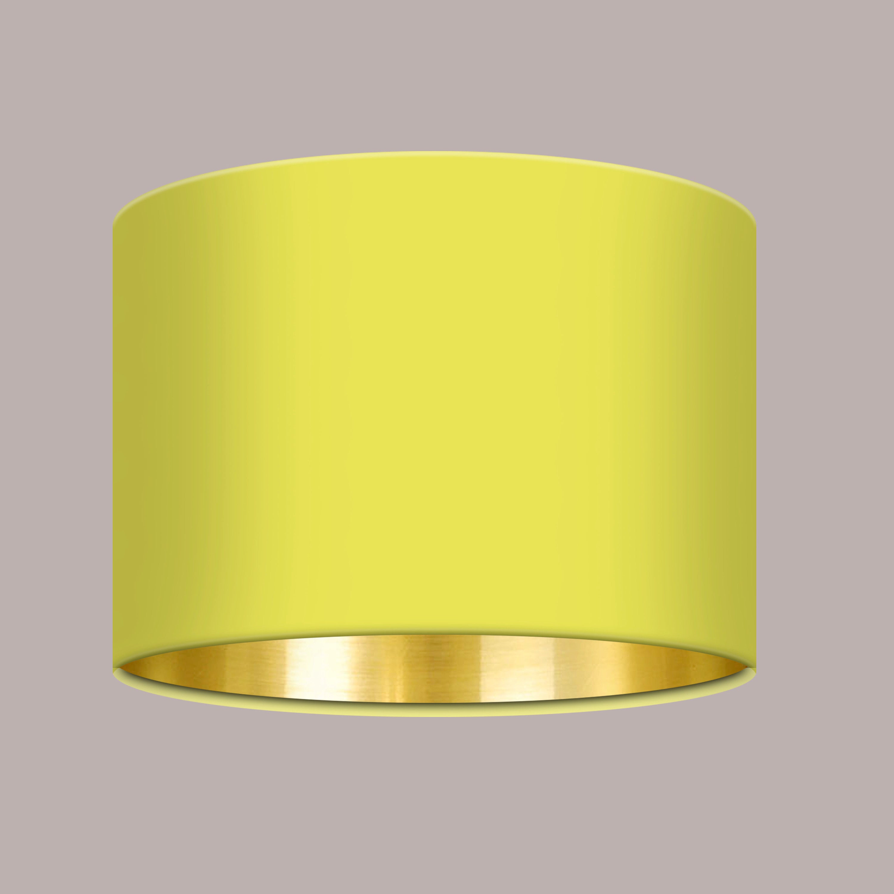 Plain Bright Yellow Lampshade Brushed Gold Lining All Sizes Etsy