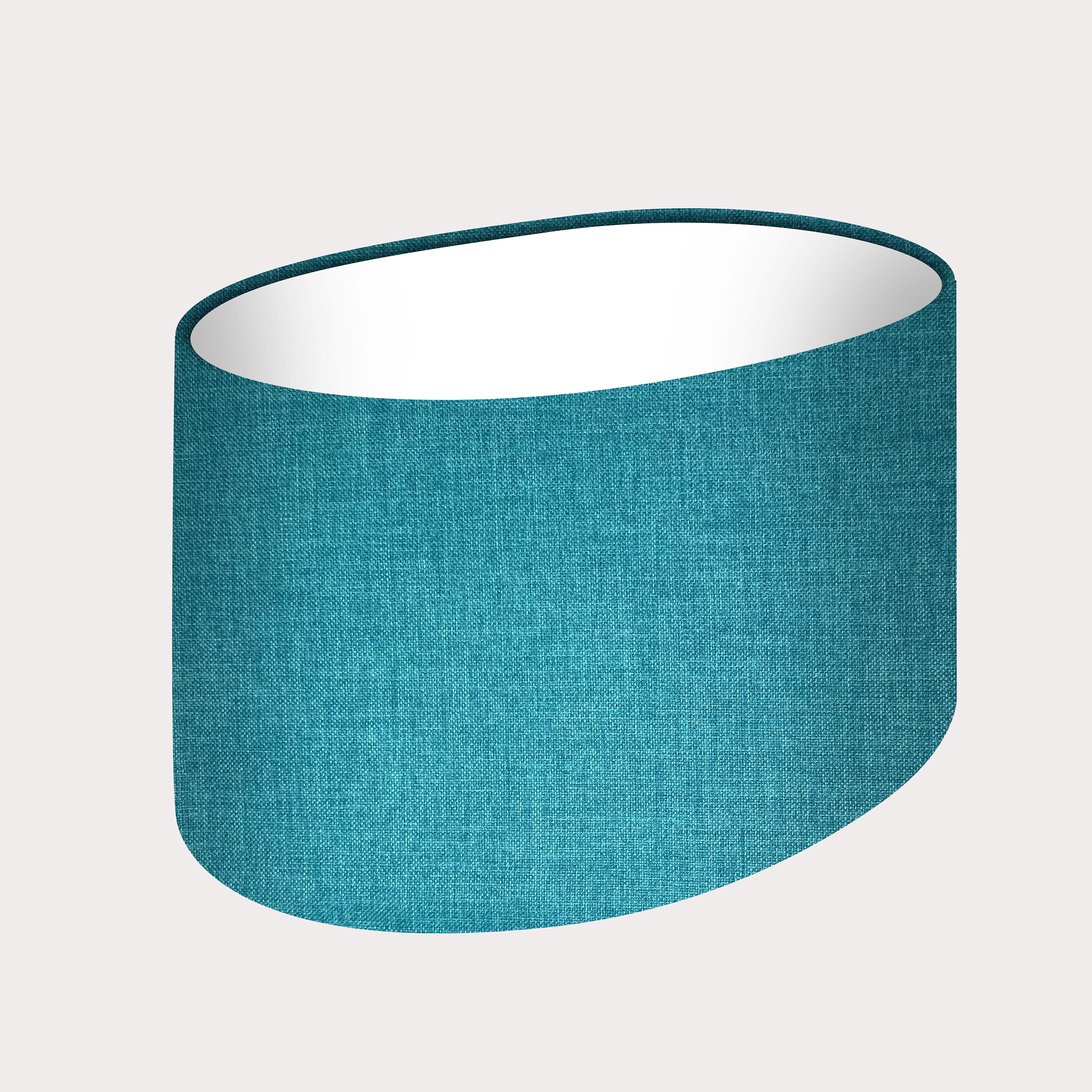 Oval Rounded Lampshade Light Shade Teal Blue Textured Woven Etsy