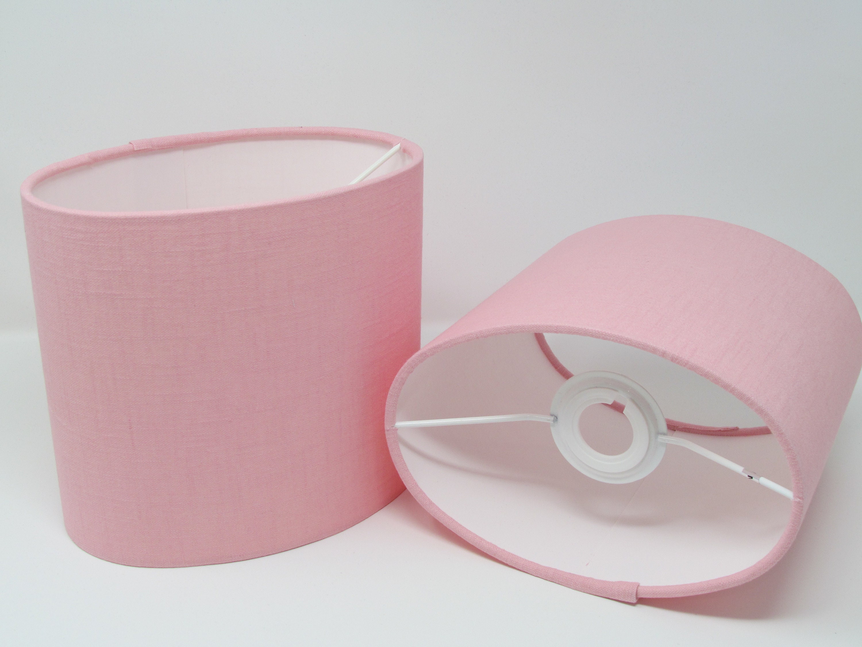 Oval Rounded Lampshade Light Shade Pale Pink 100 Linen Etsy
