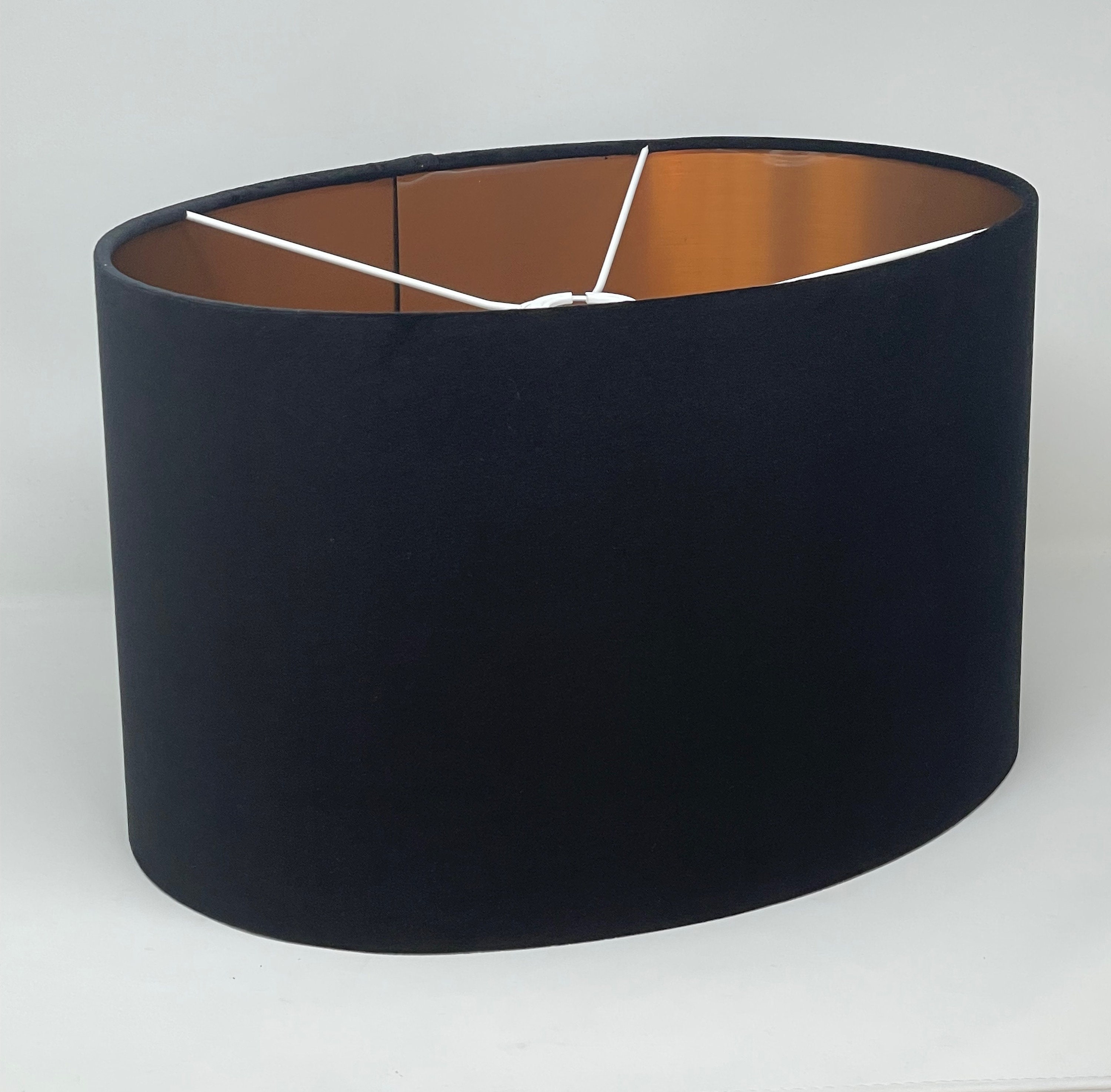 Oval Rounded Lampshade Light Shade Jet Black Velvet Fabric Etsy