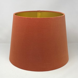 Burnt Orange Velvet Brushed Gold Tapered Empire Lampshade