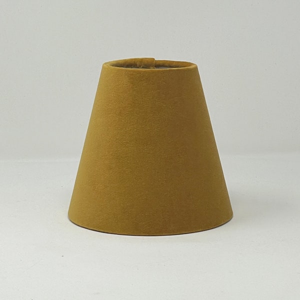 Small Candle Clip Wall Tapered Lampshade Lightshade Mustard Yellow Velvet