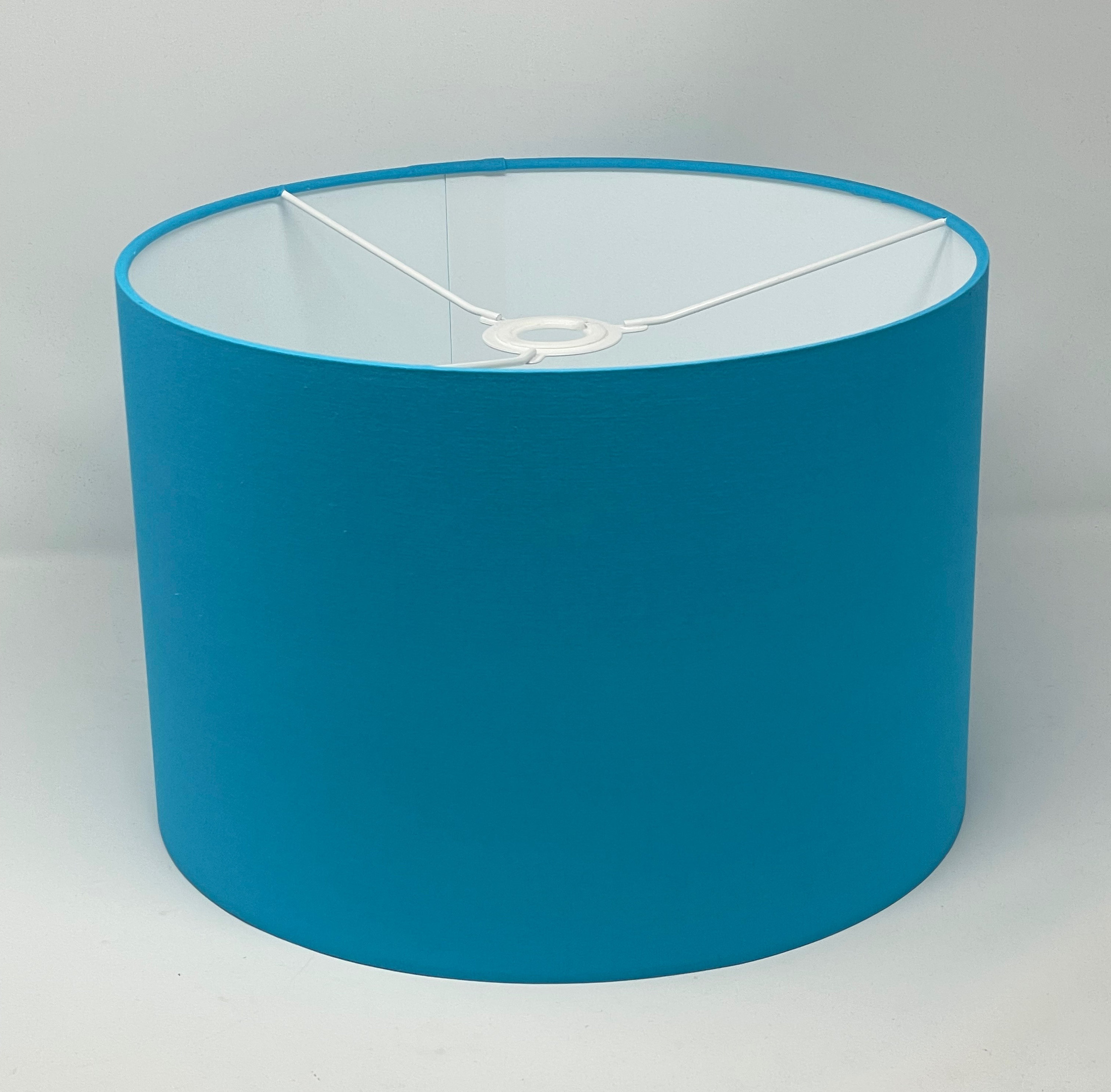 Lampshade Turquoise Blue Cotton Drum Light Shade Etsy