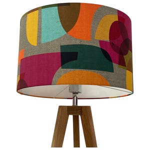 Bright Abstract Mid Century Drum Lampshade