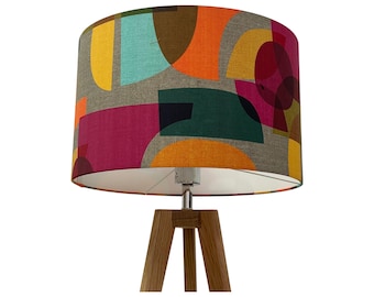 Bright Abstract Mid Century Drum Lampshade