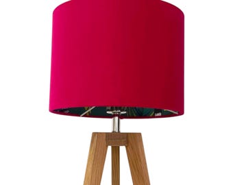 Hot Pink Velvet Teal Lemur  Drum Lampshade