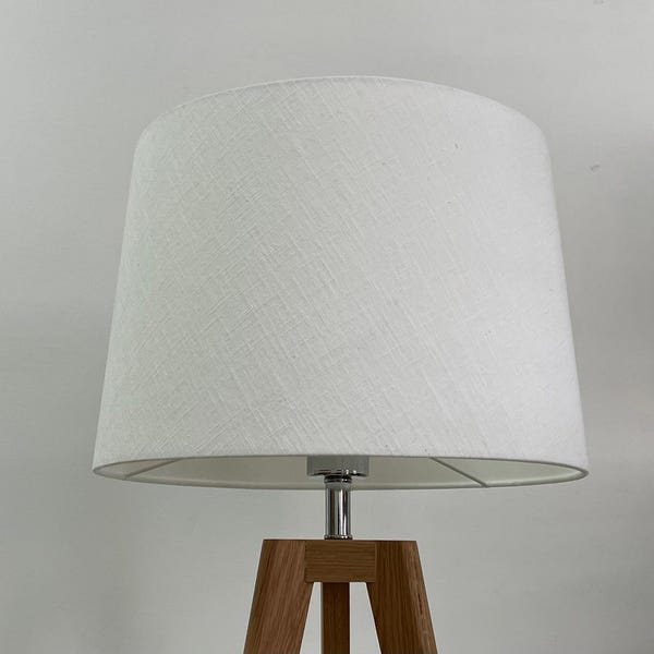 White Textured 100% Linen Tapered Empire Lampshade