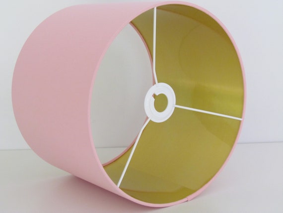 Brushed Gold Lined And Blush Pink Fabric Lampshade Ceiling Light Shade