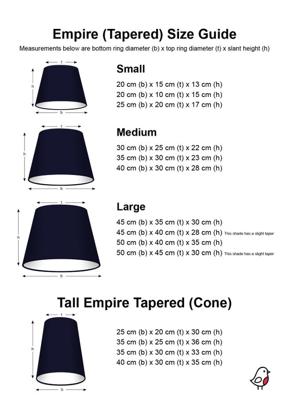 Small Empire Tapered Lampshade Lightshade Velvet Choice Of Hong Kong Small Empire Tapered Lampshade, Lamp Shades Size Guide
