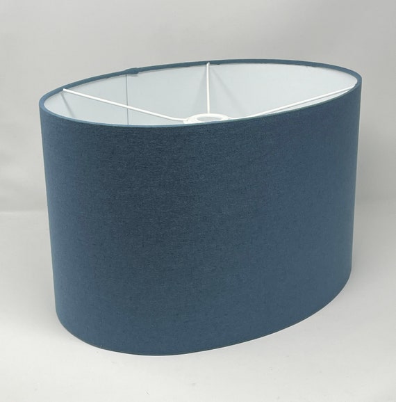 Blue Stone Linen Blend Drum Lampshade Ceiling Pendant Shade Statement 