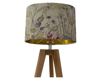 Voyage Hedgerow Floral Brushed Gold Oval Lampshade