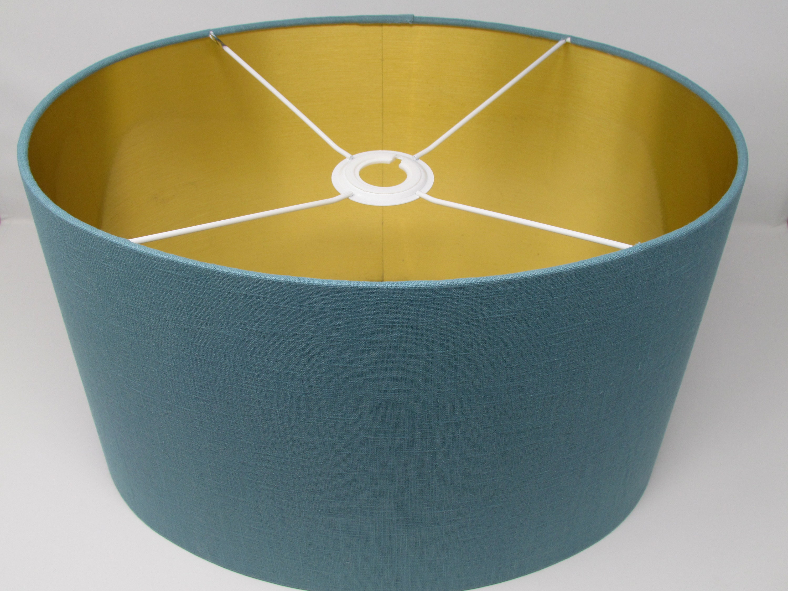 Oval Rounded Lampshade Light Shade Teal Blue 100 Textured Etsy UK