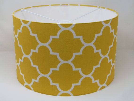 Handmade Quatrefoil Geometric Mustard Yellow Lampshade Ceiling Handmade Quatrefoil Geometric Mustard, Quatrefoil Lamp Shade