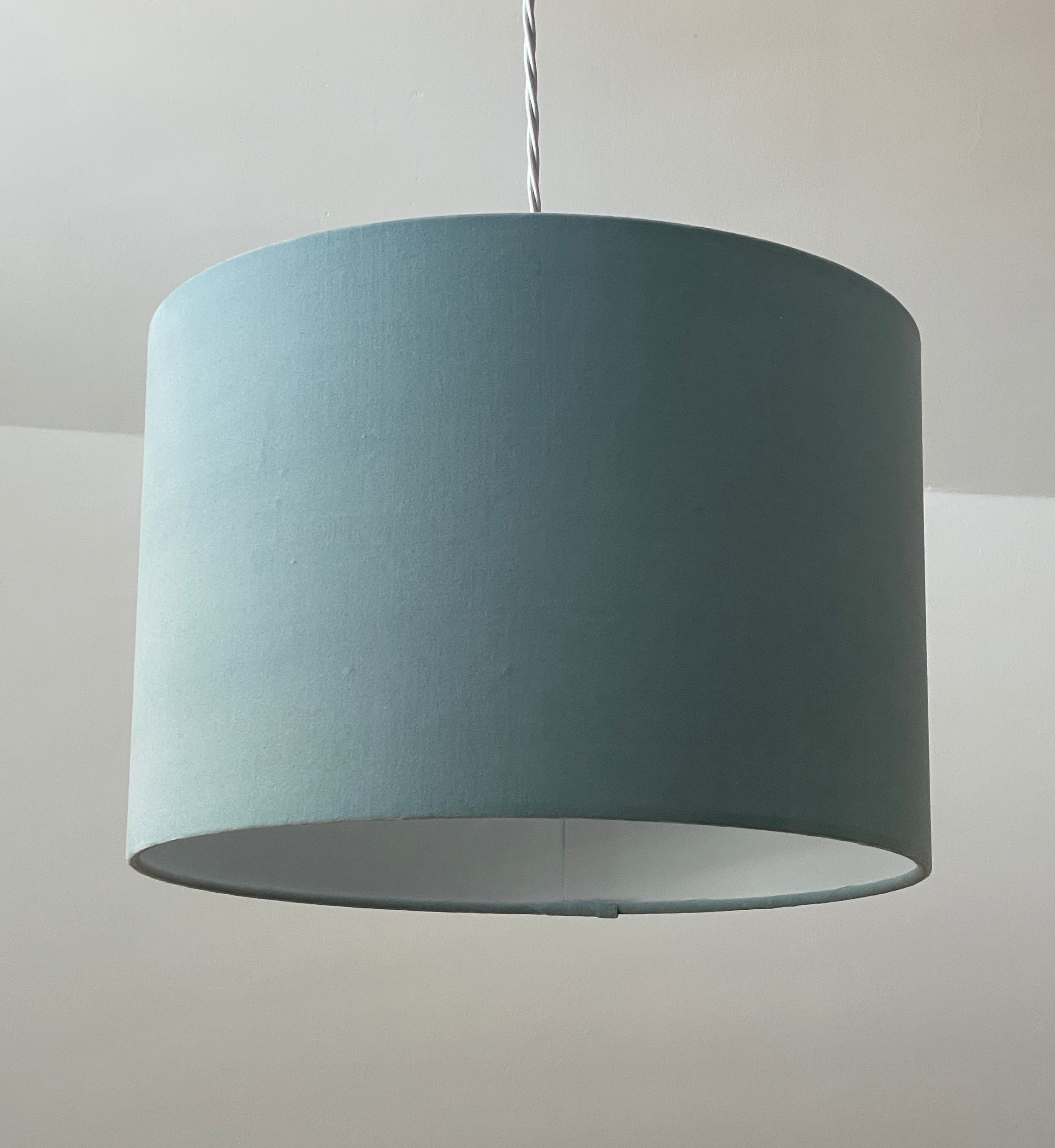 Lampshade Duck Egg Blue Texture Woven Rounded Square Light Shade 