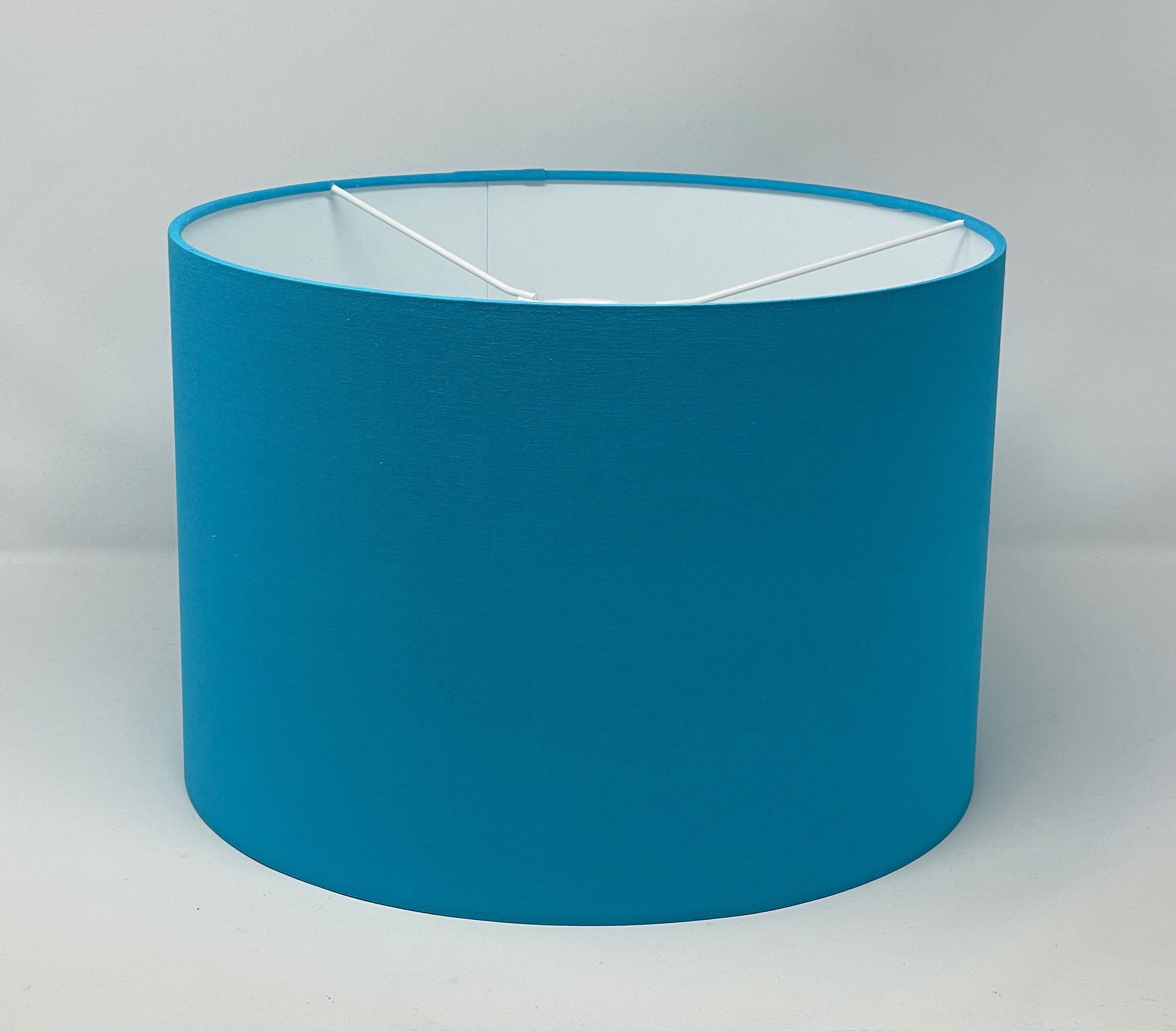 Lampshade Turquoise Blue Cotton Drum Light Shade Etsy