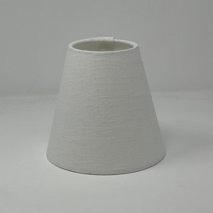 White Textured 100% Linen Small Candle Clip Wall Tapered Lampshade