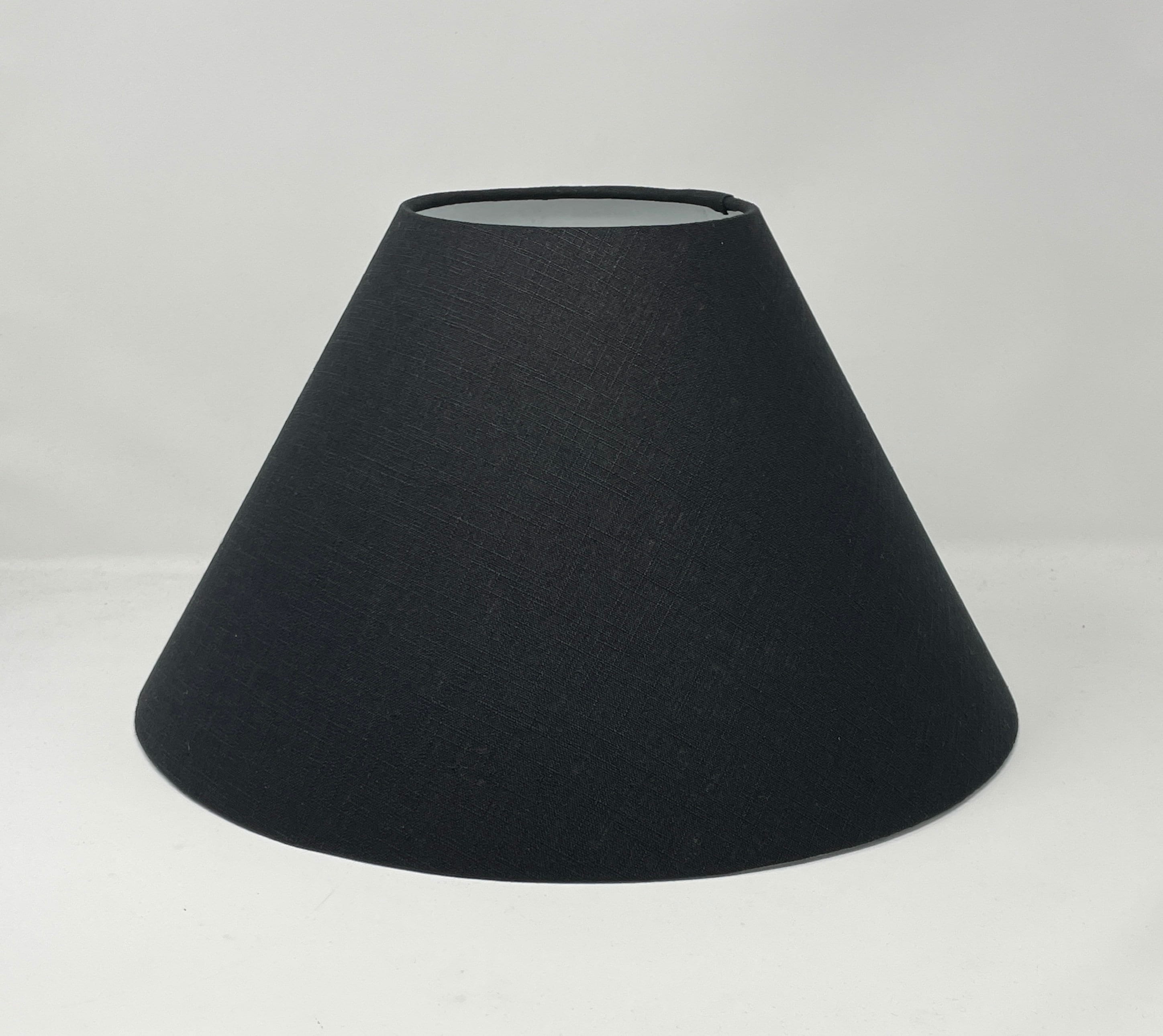Black Textured 100 Linen Tapered Coolie Lampshade Etsy UK