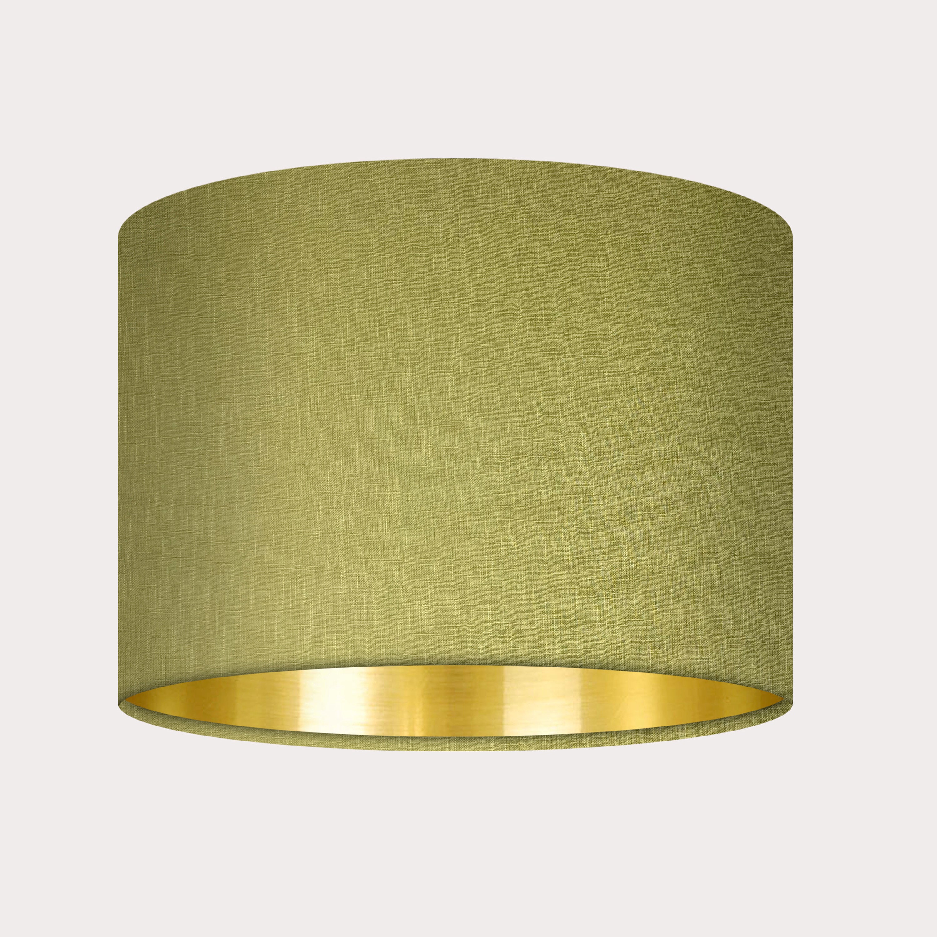 Olive Green 100 Textured Linen Fabric Drum Lampshade Light Etsy