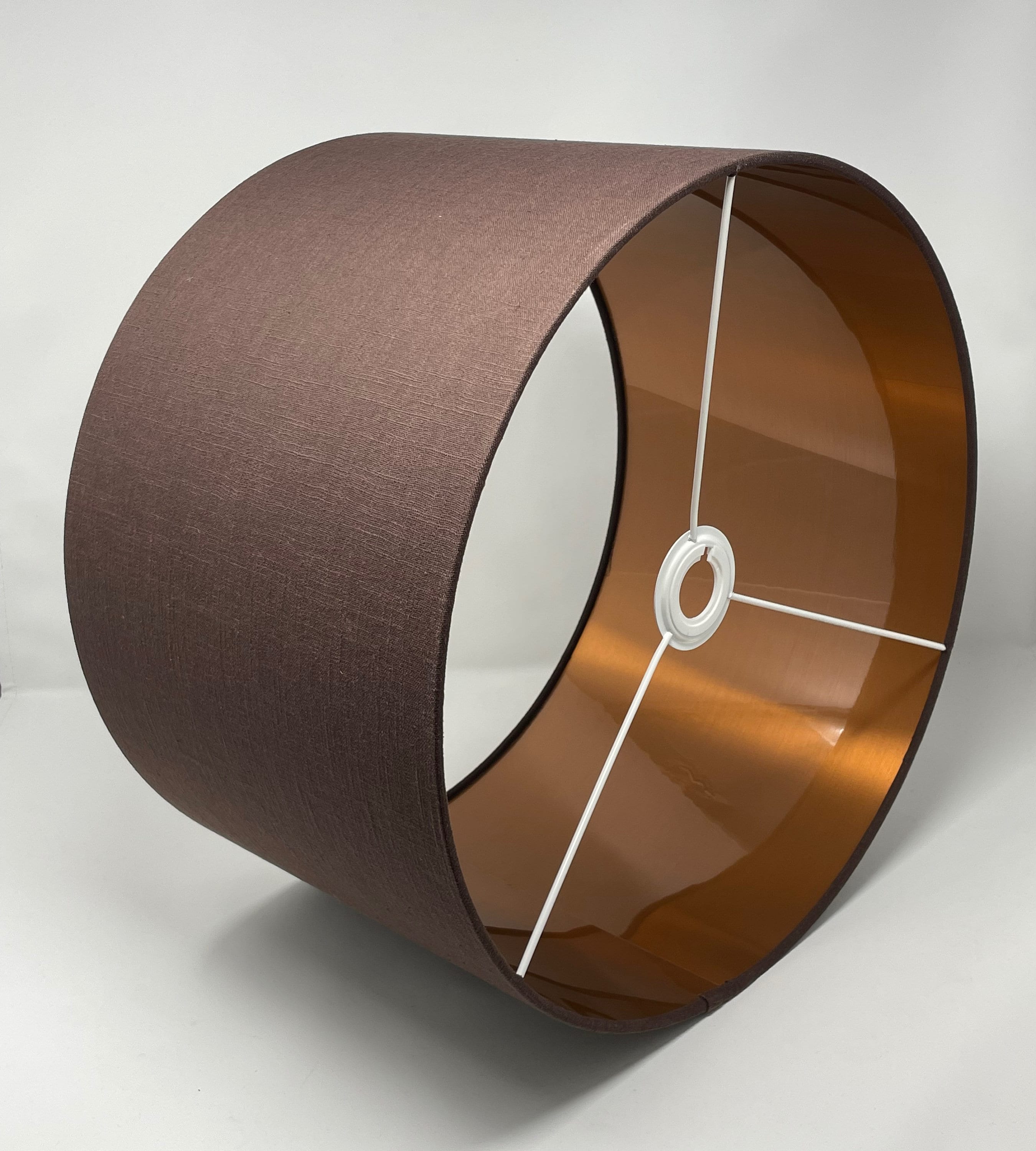 Lampshade Chocolate Brown Textured 100 Linen Brushed Copper Etsy