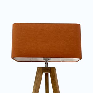Burnt Orange Textured 100% Linen Rounded Rectangle Lampshade