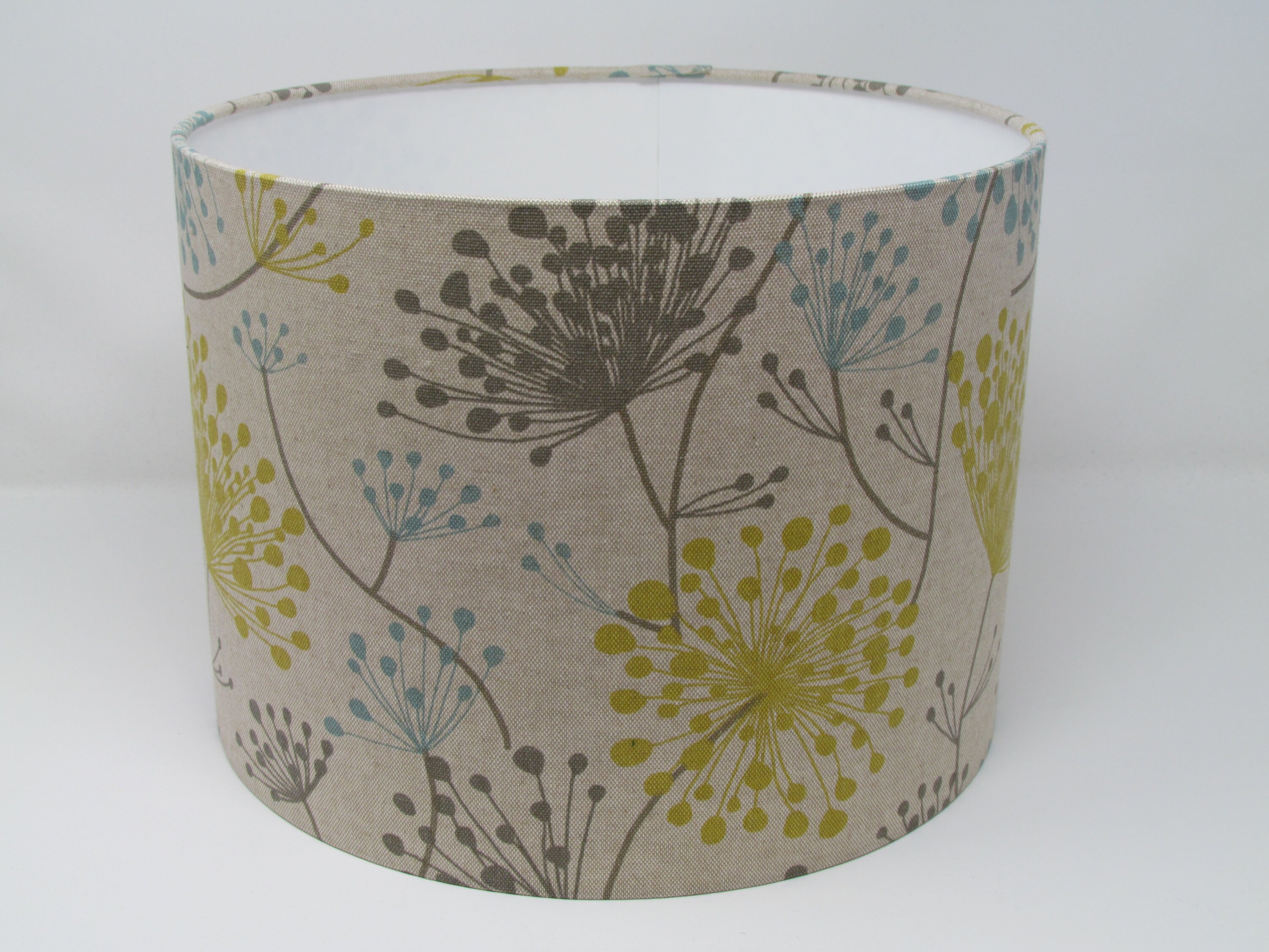 Handmade Oatmeal Teal Mustard Grey Dandelion Clocks Flowers Lampshade Ceiling Lightshade Handmade Oatmeal Teal Mustard Grey Dandelion Clocks Flowers Lampshade Ceiling Lightshade