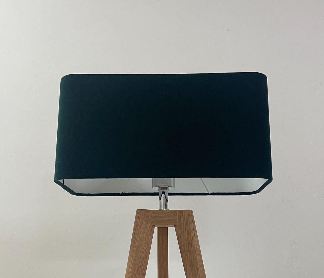 Lighting Raft Rounded Rectangular Shaoe Forest Green Velvet Rounded Rectangle Lampshade - Etsy