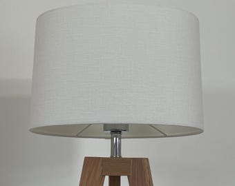 Cream Off White Textured 100% Linen Oval Lampshade