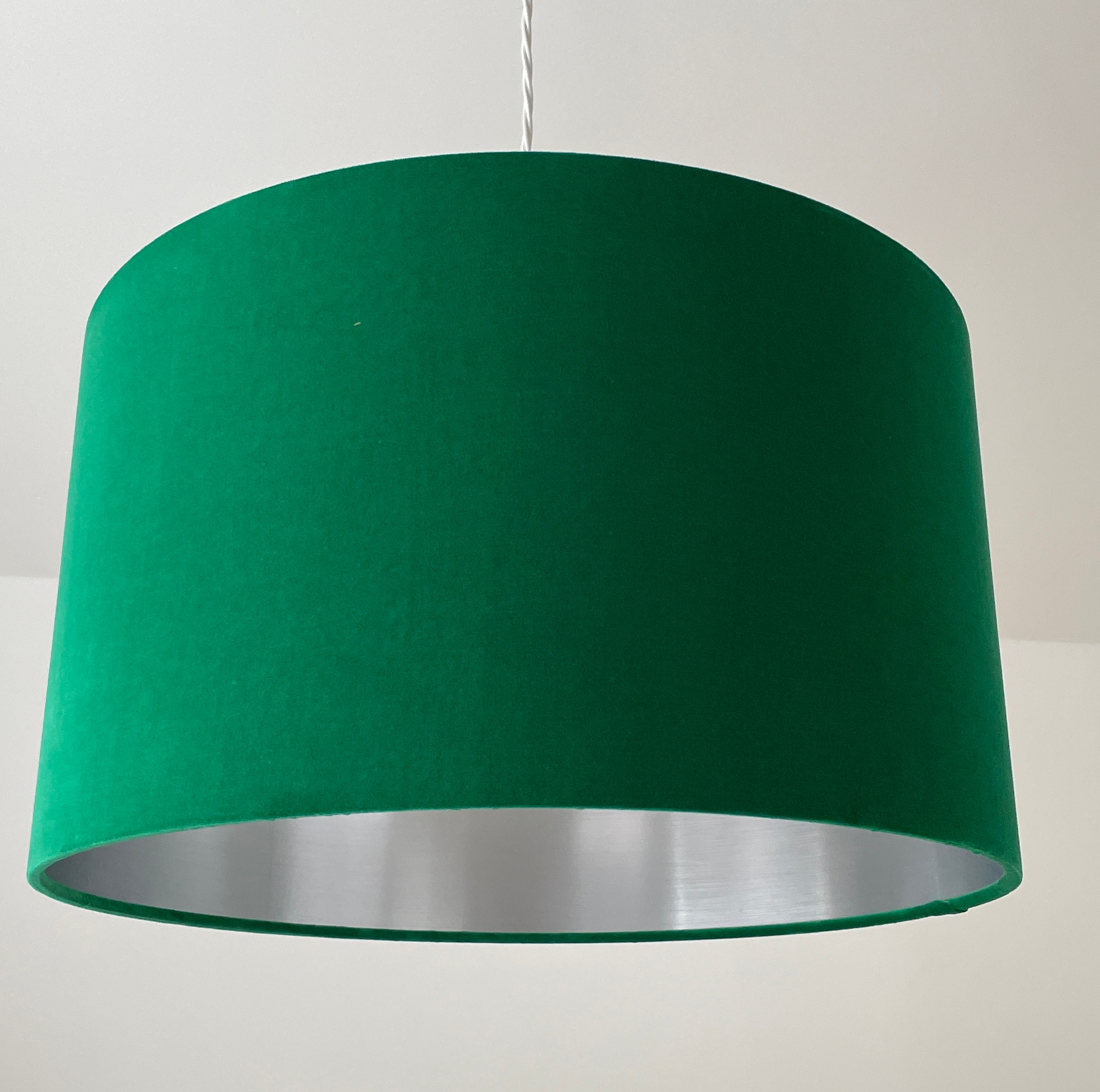 Emerald Green Velvet Brushed Silver Lampshade Etsy