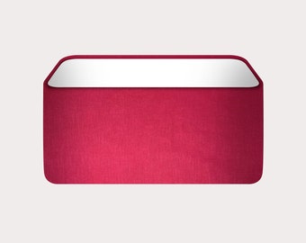 Raspberry Pink Textured 100% Linen Rounded Rectangle Lampshade