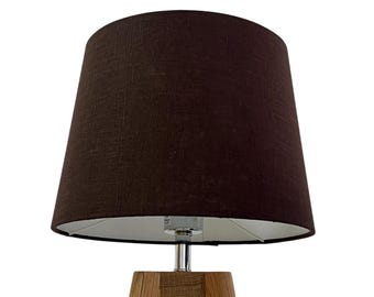 Dark Brown Textured 100%  Linen Tapered Empire Lampshade