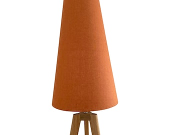 Burnt Orange Textured 100% Linen Extra Tall Tapered Cone Lampshade