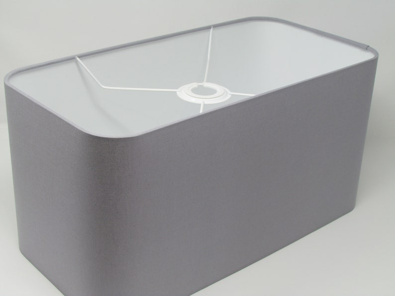 Rounded Rectangle Rectangular Lampshade Light Shade Pale Grey Etsy