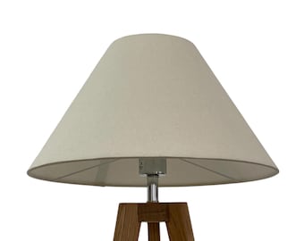 Vintage Cream Linen Cotton Blend Tapered Coolie Lampshade