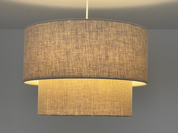 ValueLights 2x Fabric Ceiling Pendant Light Shades – Tiered Drum, Black, B22, Modern