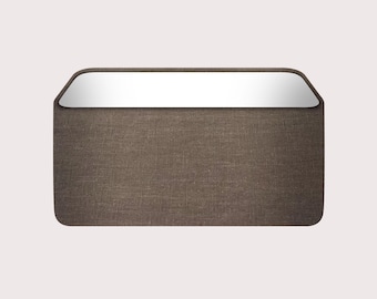 Earth Brown Textured 100% Linen Rounded Rectangle Lampshade