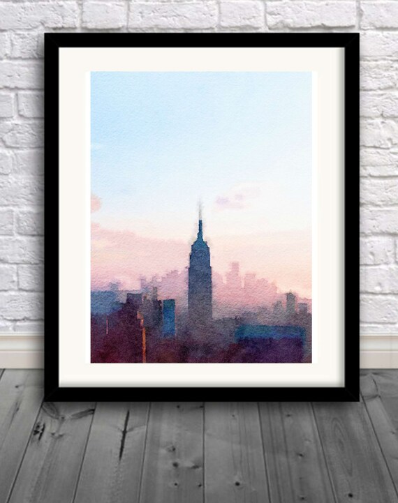 New York Print Sunset Painting Wall Art Bedroom Decor Usa Manhattan Pic No 11