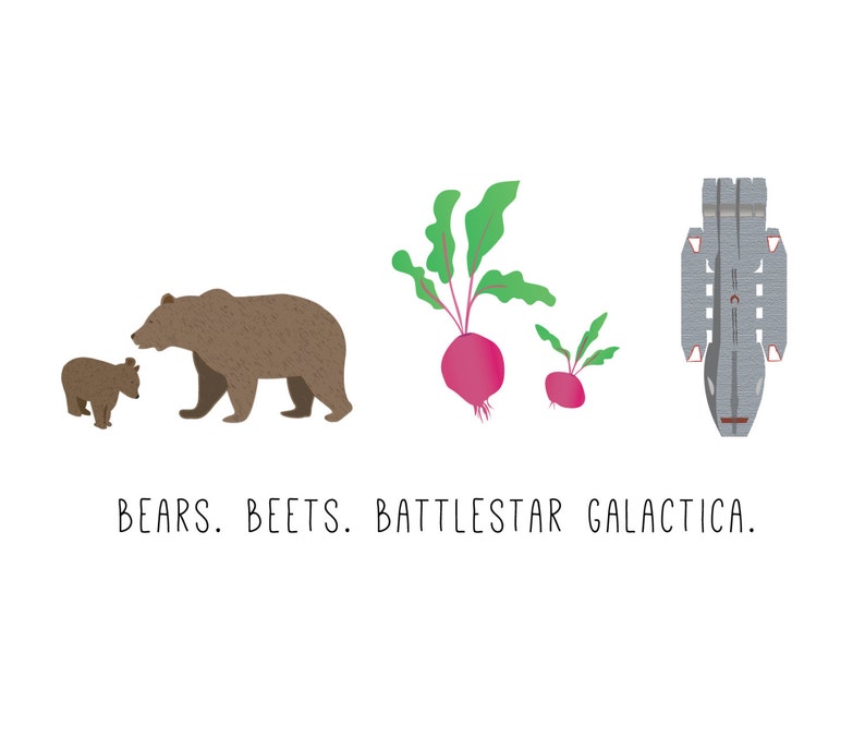 The Office Show Quote Print Bears Beets Battlestar Etsy