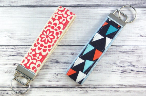 Keyfob wristlet key fob Country Flowers Shipping includedReady to Ship