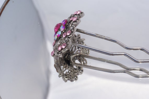 Pink Jeweled Reproduction of Victorian Hairclip - image 4