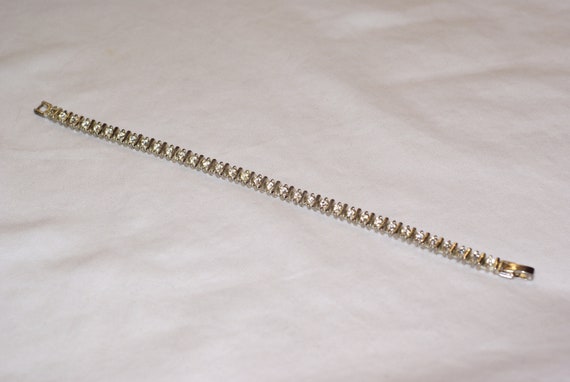 Diamond and Gold Tennis Bracelet - image 2