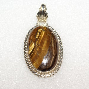 Stunning Tiger Eye Pendant set in Sterling Silver