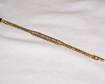 Vintage Diamond and 14 Kt Braided Gold Bracelet