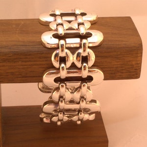 Retro Vintage Bold Silver-tone Magnetic Bracelet