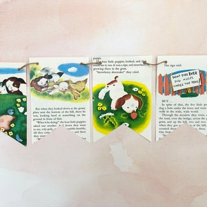 The POKY LITTLE PUPPY vintage book page banner garland bunting